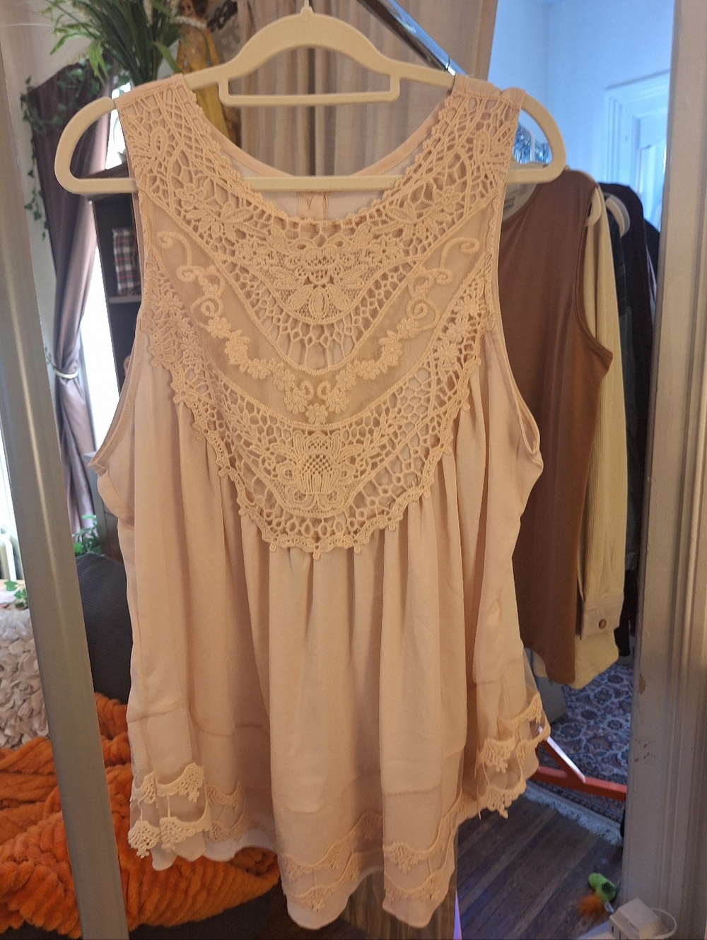 Lace Accented Baby Doll Tank Top